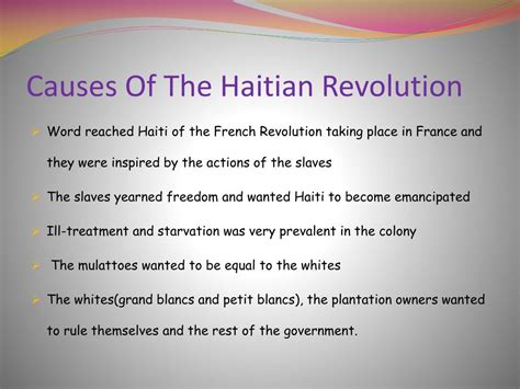 haitian revolution causes and effects quizlet